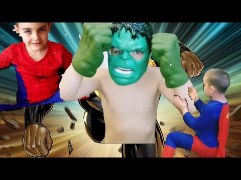 ჰალკი,სპაიდერმენი, სუპერმენი და მათე. hulk superman spiderman
